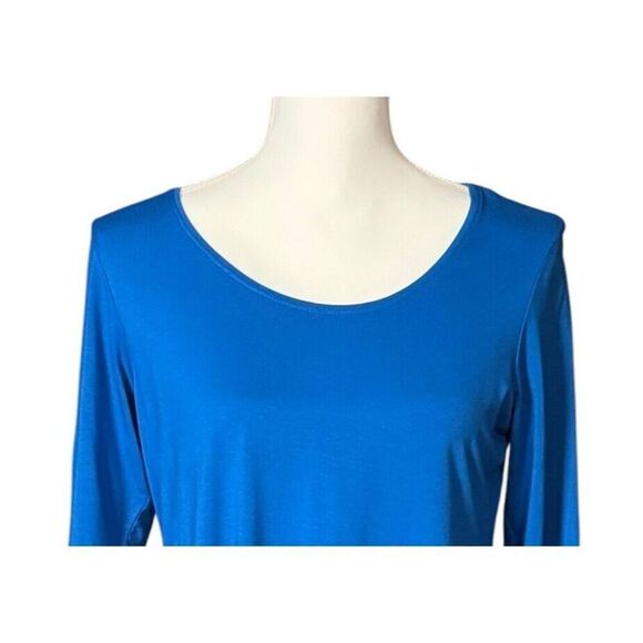 Eileen Fisher Tunic Shift Dress Size Medium Blue Preppy Classic Quiet Luxury - Picture 3 of 8